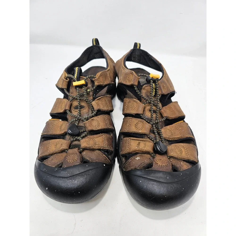 Keen‎ Newport Brown Leather Fisherman Sandals Mens Water Hiking Shoes Toe Guard